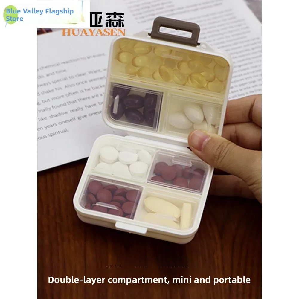 

Lightproof Portable Sealed Moistureproof Elderly Medicine Storage Box Weeklong Tablet Container Airtight Compact Medicine Case