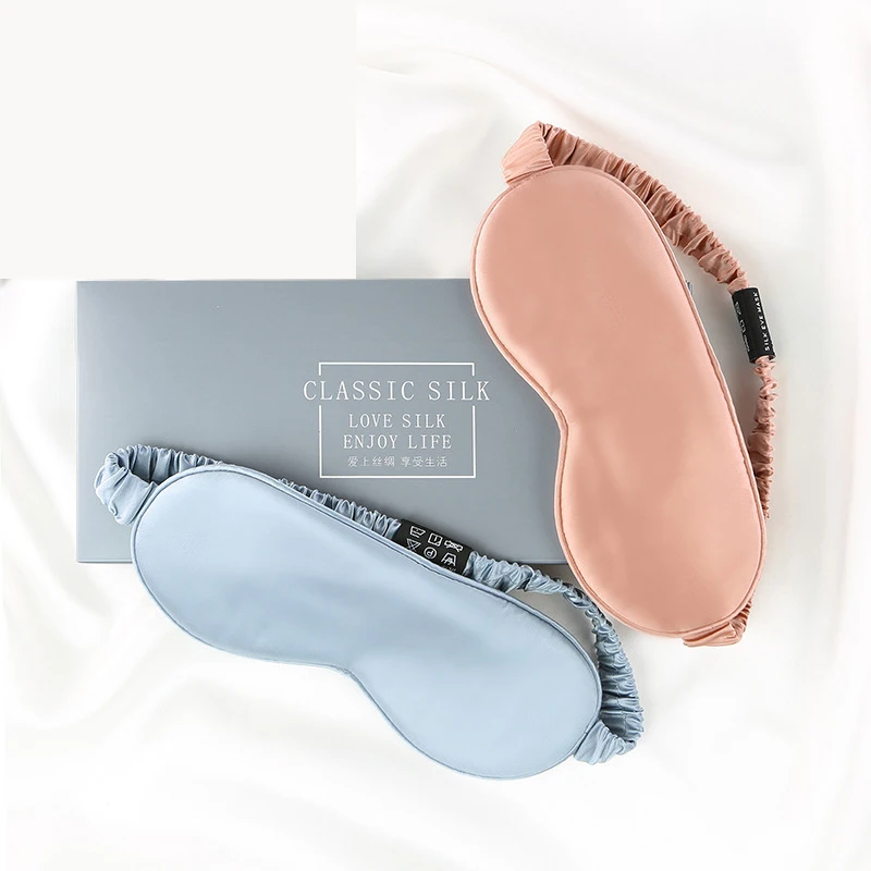 19 Momme Pure Mulberry Zijden Slaapmasker, Minimalistisch Dubbelzijdig Zijden Oogmasker, Lichtblokkerende Oogkap