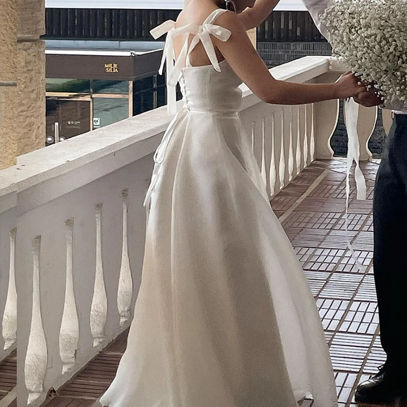 Square Neck White Black Korea Evening Dresses Satin Evening Gown Photo Shoot Corset Sleeveless Birthday Party Dress Maix 신상원피스