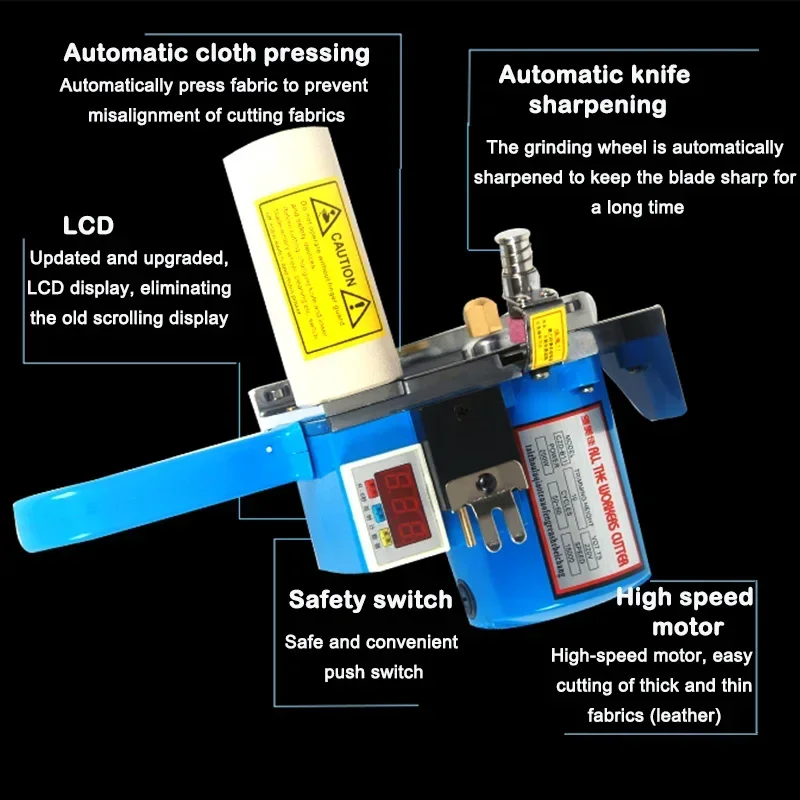 220V/110V 200W Set completo di macchina da taglio automatica per tessuti inclusa macchina da taglio per tessuti a cingoli macchina per il risparmio