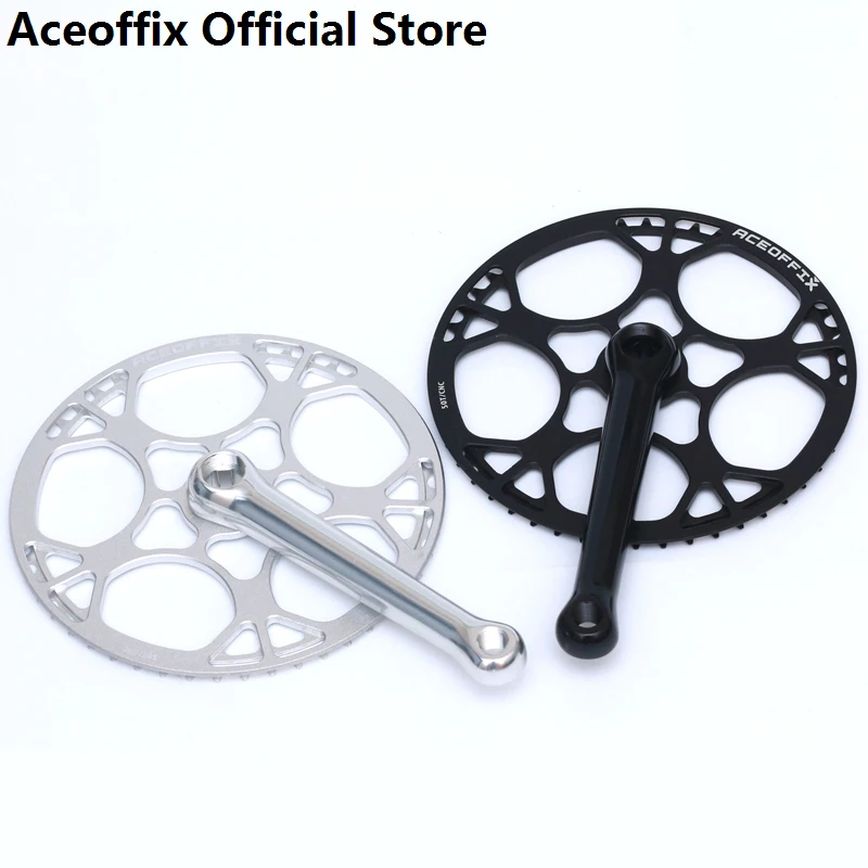 Aceofeffix 130BCD Square Hole Crank for Brompton Bike Crankset with 50T Chainwheel 7005 Aluminum Alloy