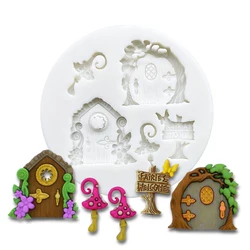 Wooden Doors Fairy Silicone Mold Sugarcraft Chocolate Cupcake Baking Mould Resin Tools Fondant Cake Decorating Tools