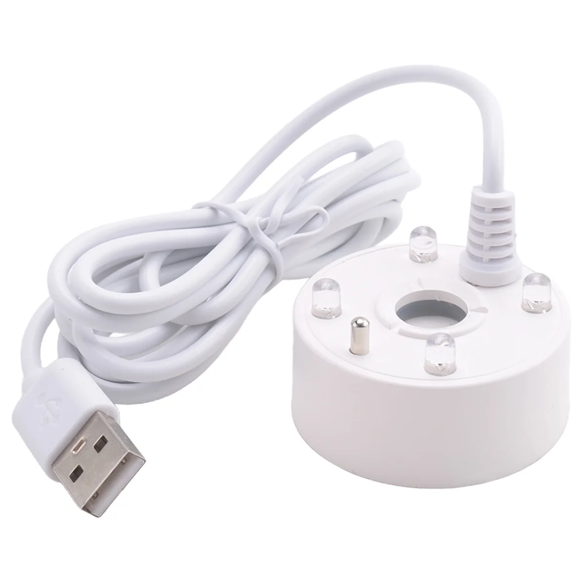 미스터 포그 미스트 메이커 USB 포트 4색 LED 조명 미니 미스트 포그 머신 실내 분수 정원 연못 물 분무기 분무기 화이트