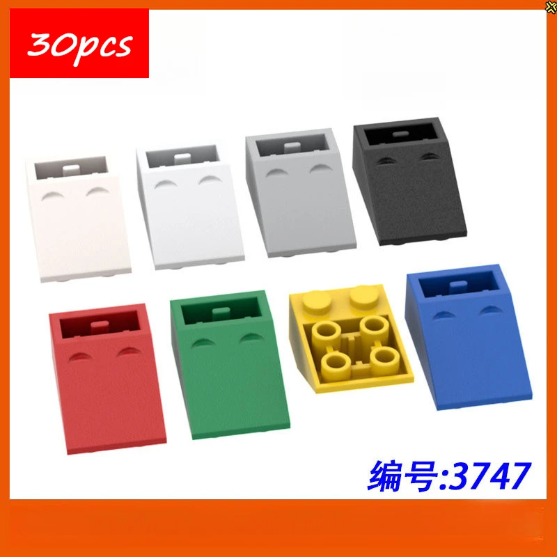 

30 шт., высокотехнологичные сборные частицы 3747 2x3, 25 градусов, строительные блоки с обратным наклоном, комплект сменных деталей, игрушки для детей, подарки