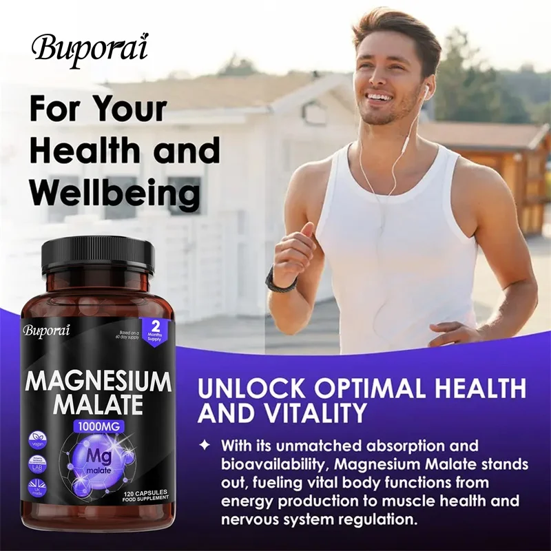 Magnesium Malate 1000mg - Helps Maintain Muscle Function, Bone Health and Energy Production, and Promotes Electrolyte Balance - Image 5