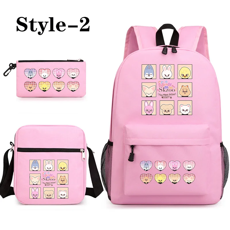 สกซู เฟลิกซ์ บังชานกระเป๋าเป้พิมพ์ลายสามชิ้นสุดเท่และอินเทรนด์ ความจุขนาดใหญ่ 40 ลิตร กระเป๋านักเรียนกลับไปโรงเรียน