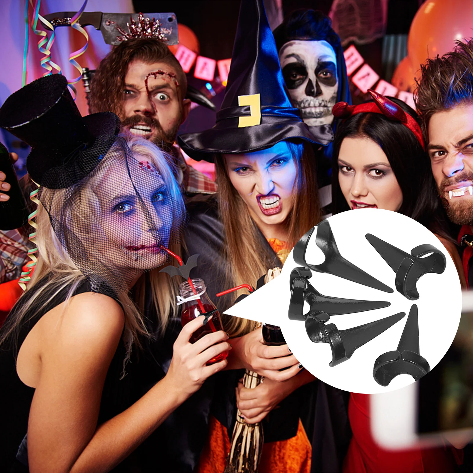 5Pcs Claw Shaped Rings Zinc Alloy Punk Vintage Style Statement Rings Perfect for Party Casual Outfits Claw Ring for Men