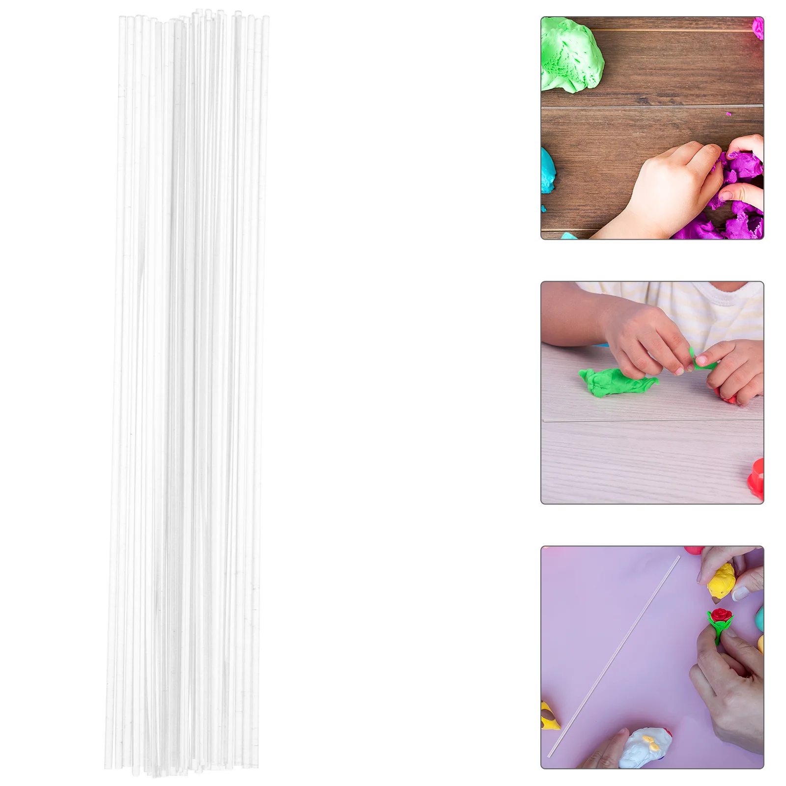 30Pcs 2Mm Clear Acrylic Round Rods for Crafts DIY Decorations Cake Topper Supports - Transparent Sturdy Sticks for Craft