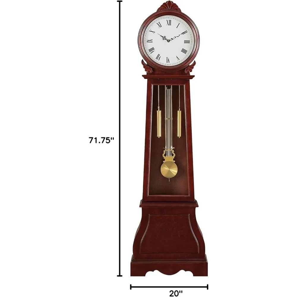 Grandfather Clock with Chime Brown Red, 9