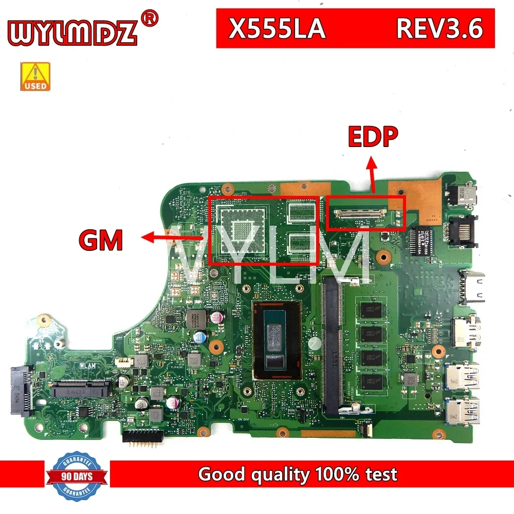 X555LD EDP 4GB RAM REV3.6 Motherboard For Asus X555LN NB X555LP LB LJ LF LA X555L A555L K555L F555L W519L Laptop Mainboard