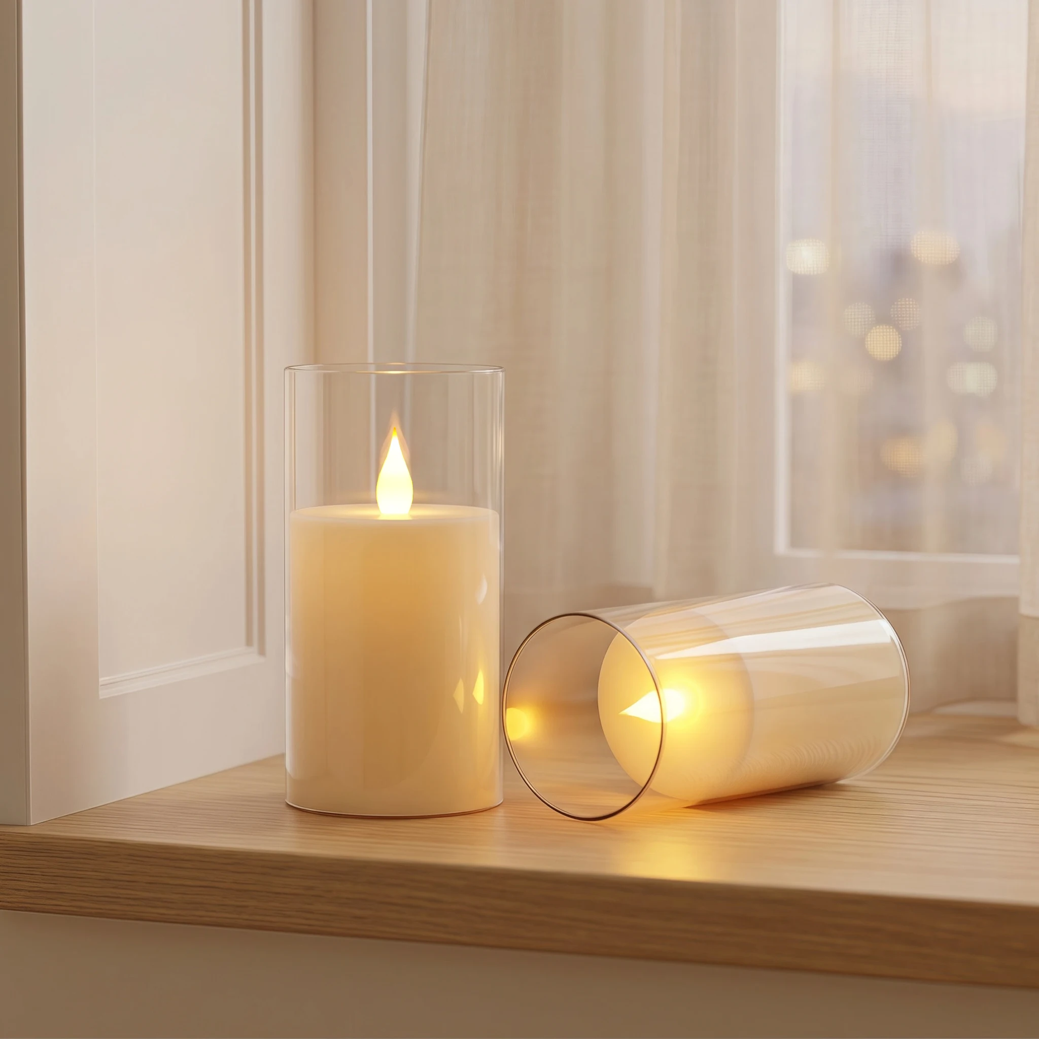 Set Lilin LED Bebas Api 3 Buah - Holiday Candle Set ulasan dan harga