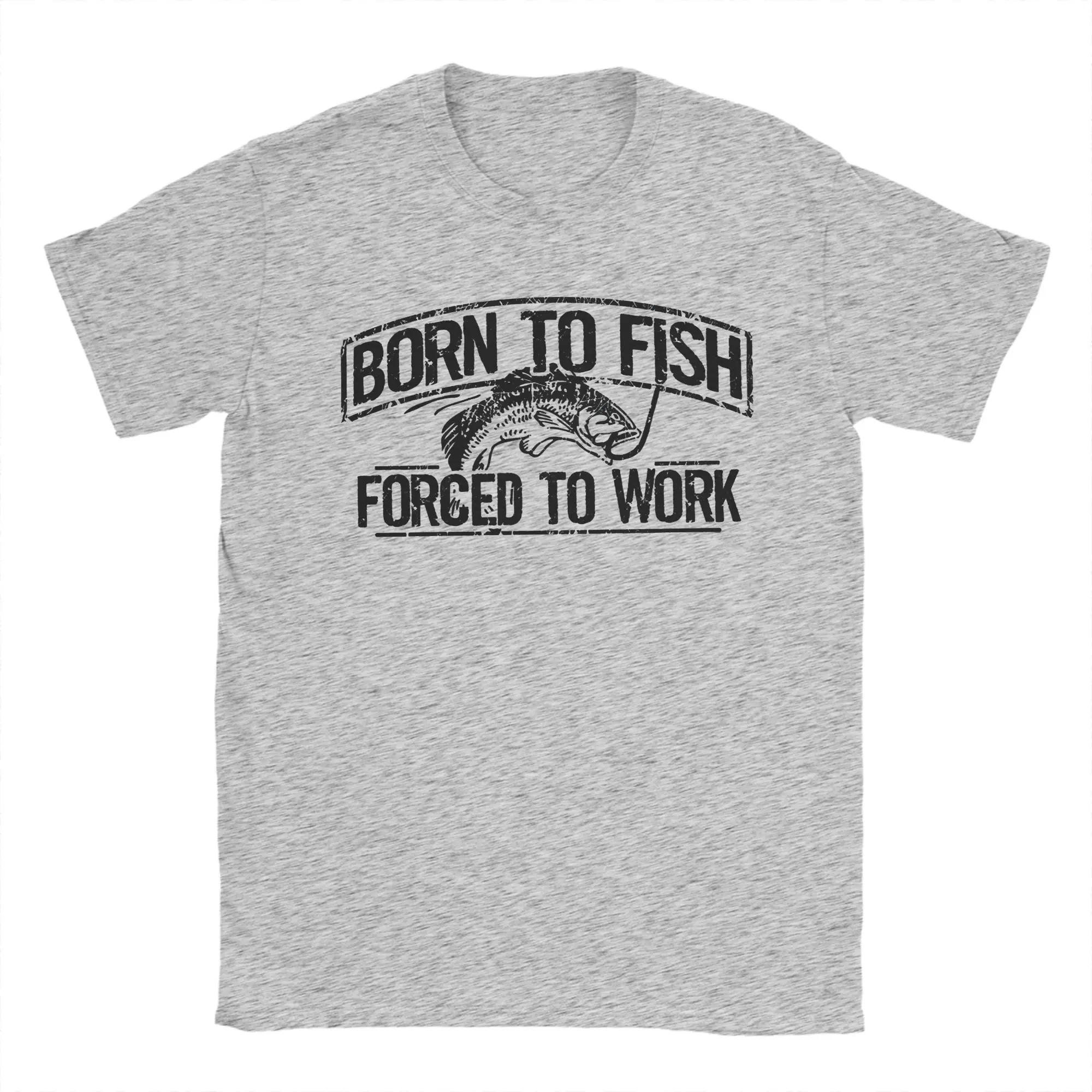 قميص Born to Fish Forced to Work - تي شيرت صيد مضحك لعطلة نهاية الأسبوع للرجال الذين يفضلون البحيرة فوق المكتب #3