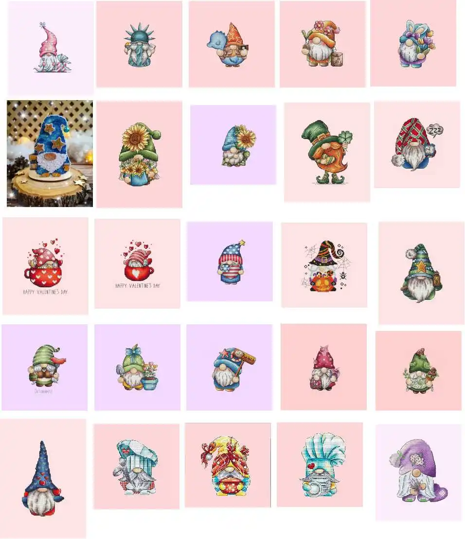 

Chef Dwarves Refrigerator Sticker, Plastic Canvas, Needlework Embroidery, Knitting Crafts, Cross Stitch Ornaments, 14CT