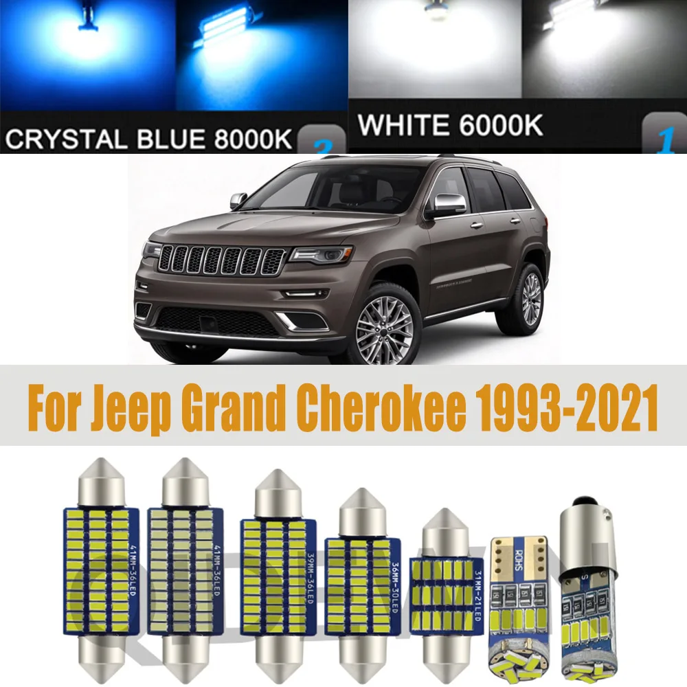 Interior LED Light Kit Canbus For Jeep Grand Cherokee MK 1 2 3 4 1993- 2011 2012 2013 2014 2015 2016 2017 2018 2019 2020 2021