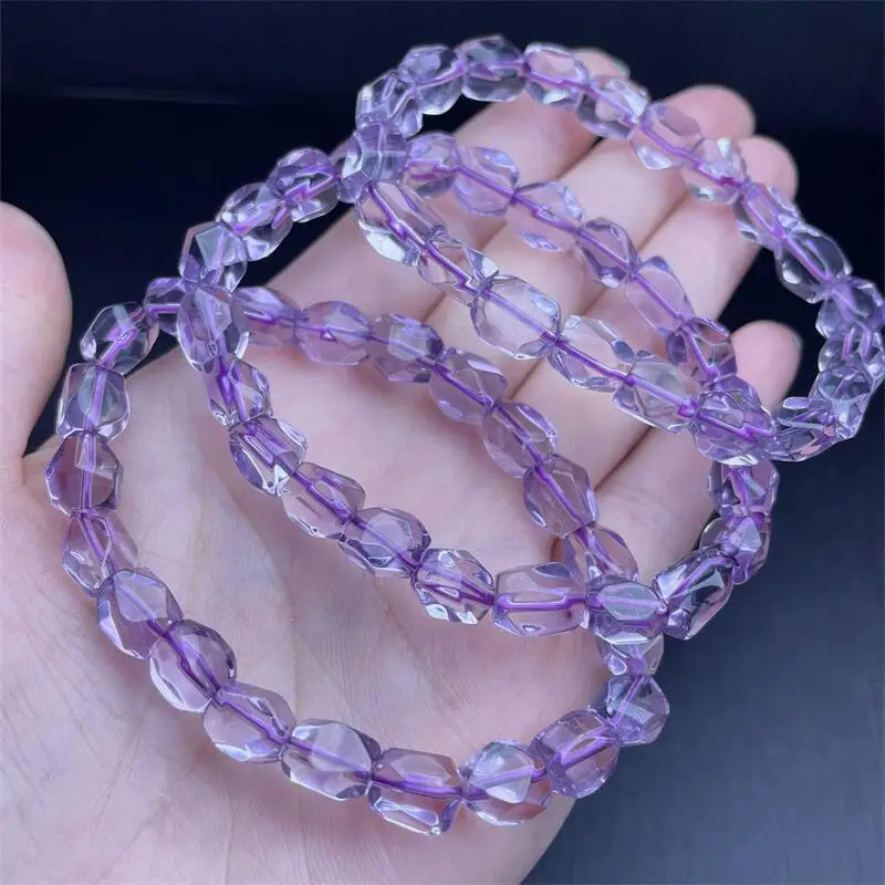 

8MM Natural Amethyst Freeform Quartz Bracelet Reiki Healing Energy Crystal Stretch Bracelet Couple Jewelry Gift 1PCS