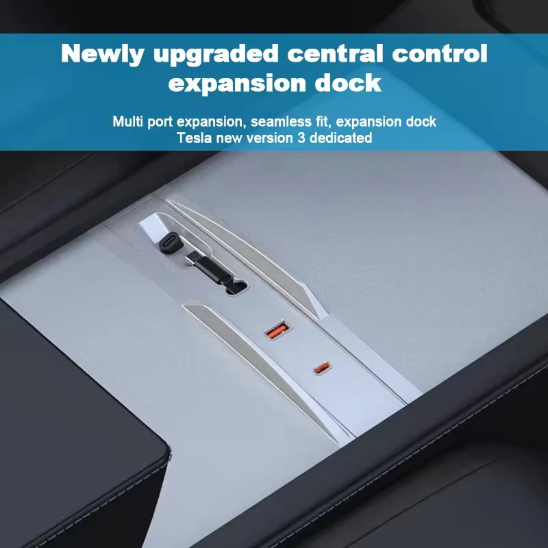 Suitable For Tesla Model 3 Docking Station 4-Port Power Splitter 80W Fast Charger Intelligent Docking Station USB Splitter Hub