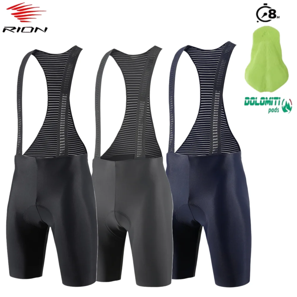 

RION Men Cycling Bib Shorts Road Bike MTB Bibs High Density Dolomiti Pad 8 Hours Bicycle Tights Seamless Clothes Riding Clothing