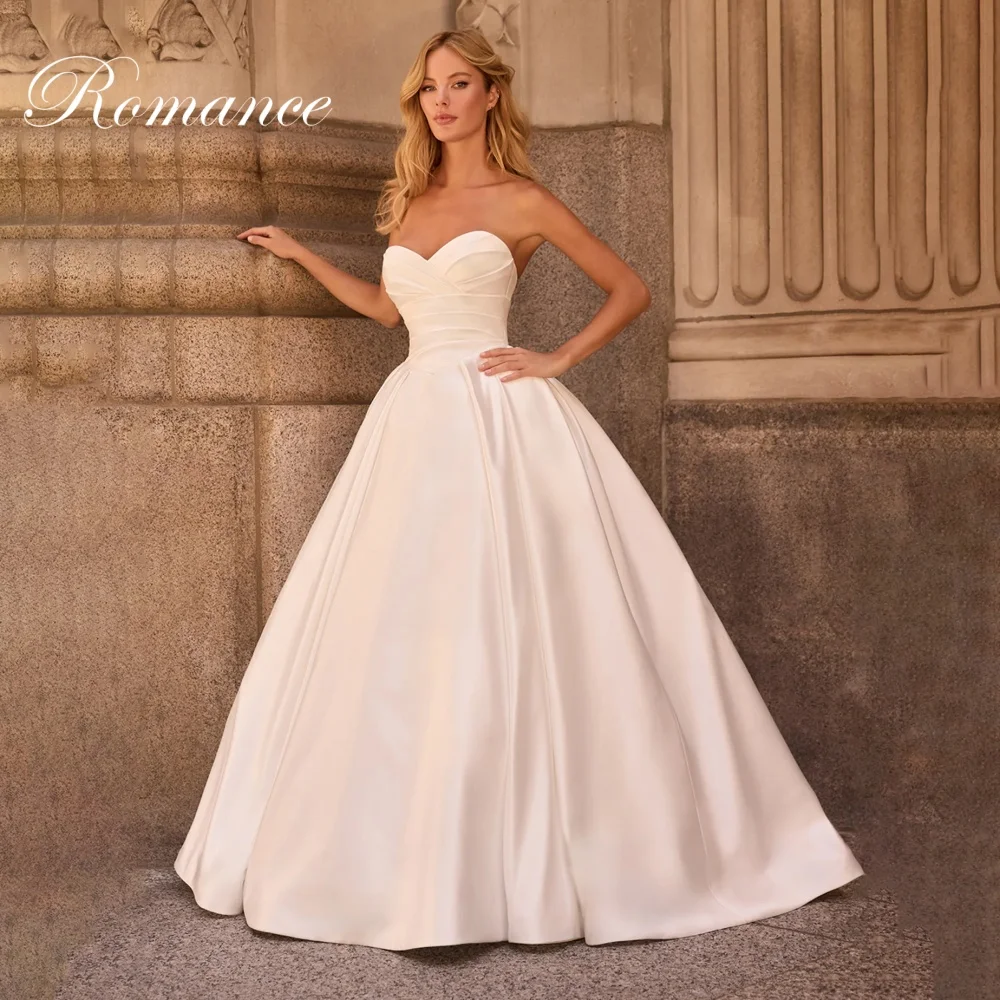 

Simple Pleat Sweetheart Wedding Dresses Women 2025 Sleeveless Strapless Stain Open Back Ball Gown Vestidos De Novia Customized
