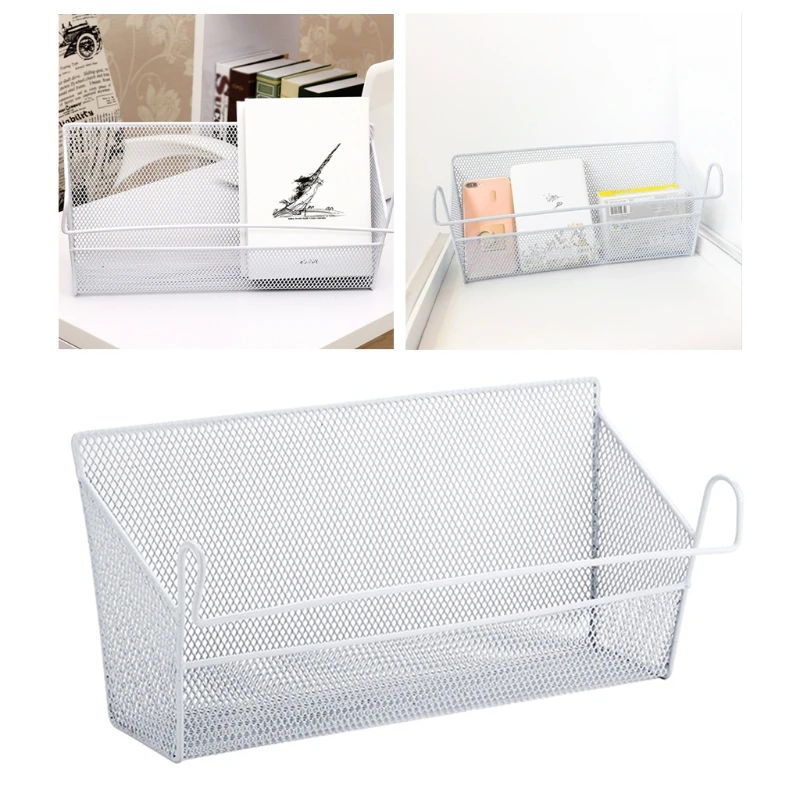 Bedside Storage Basket Dorm Room Bed Hanging Baskets Metal Mesh Desktop Corner Shelves Organizer Rack for Book Phones Drinks