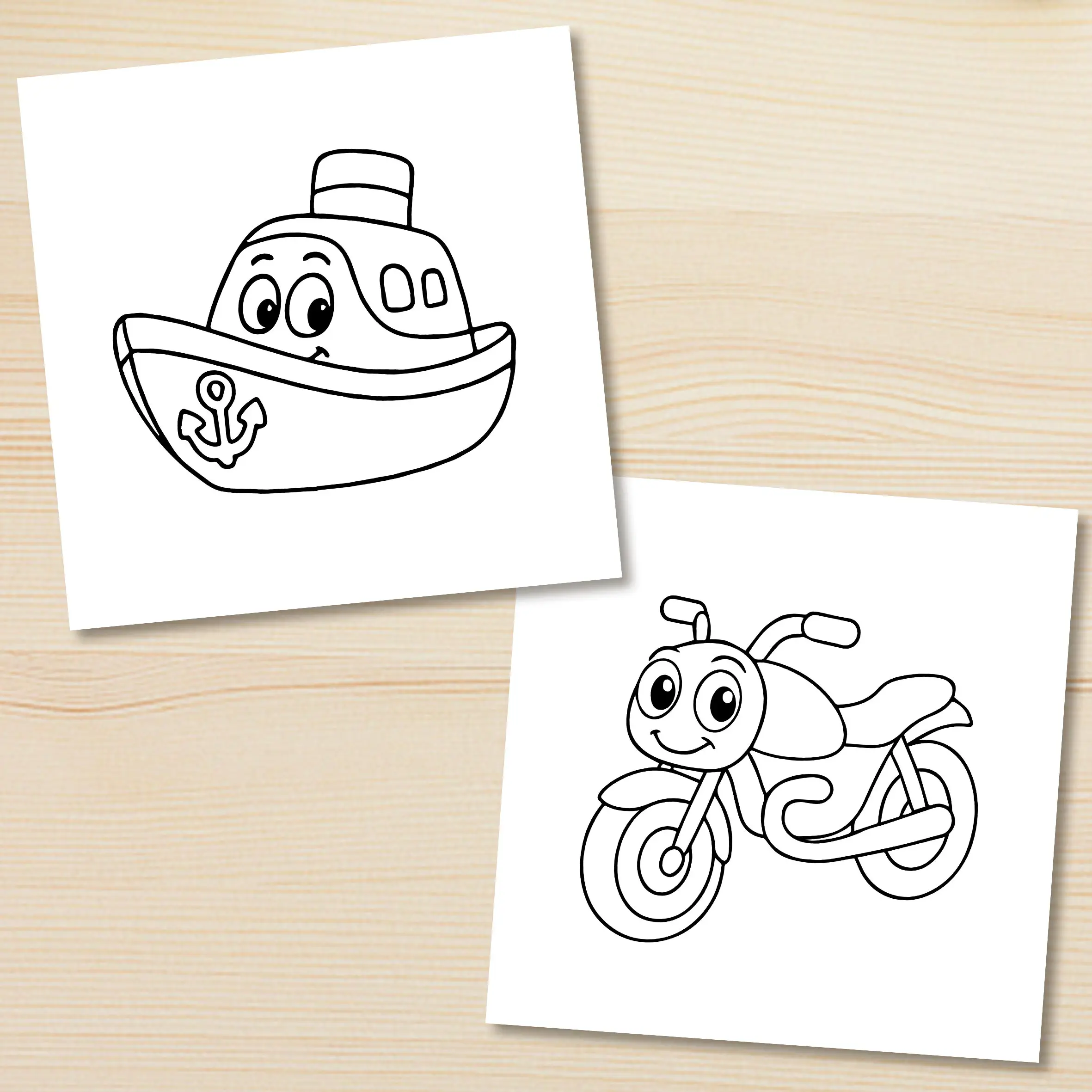 VEHICLES Bold-easy Patterns Coloring Book for Adults Cute Drawing Book Perfect Gift for Party and Birthday