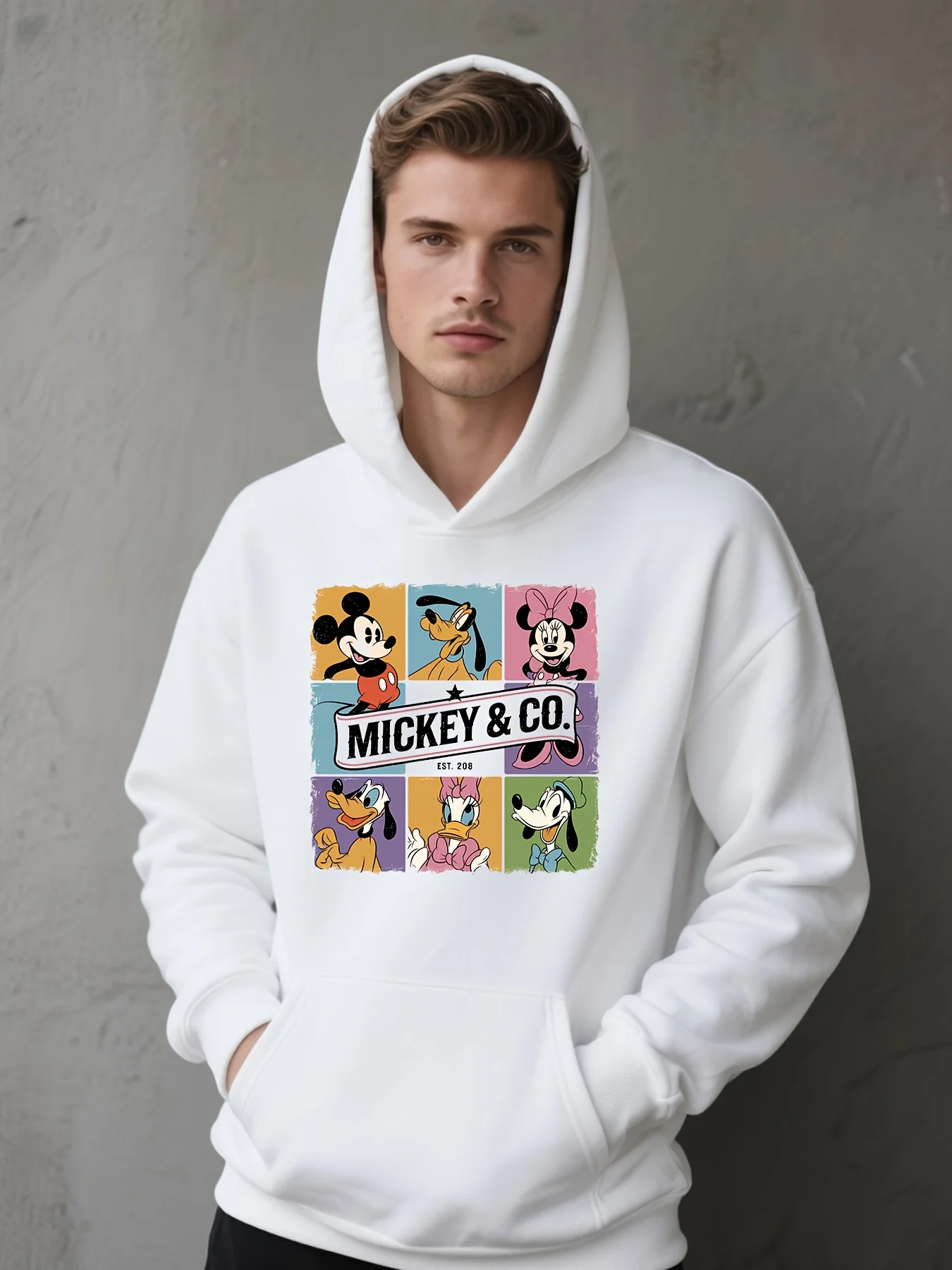 

Boys and Girls Mickey Mouse Cartoon Hoodies Family Parent-Child Wear Autumn and Winter Hooded Sweater Casual Long Sleeve Y2k Top