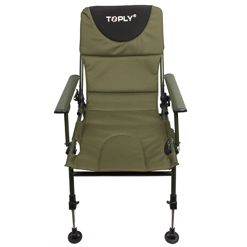 Outdoor folding chair with robust tubular steel heavy camping fishing chair for carp fishing chair