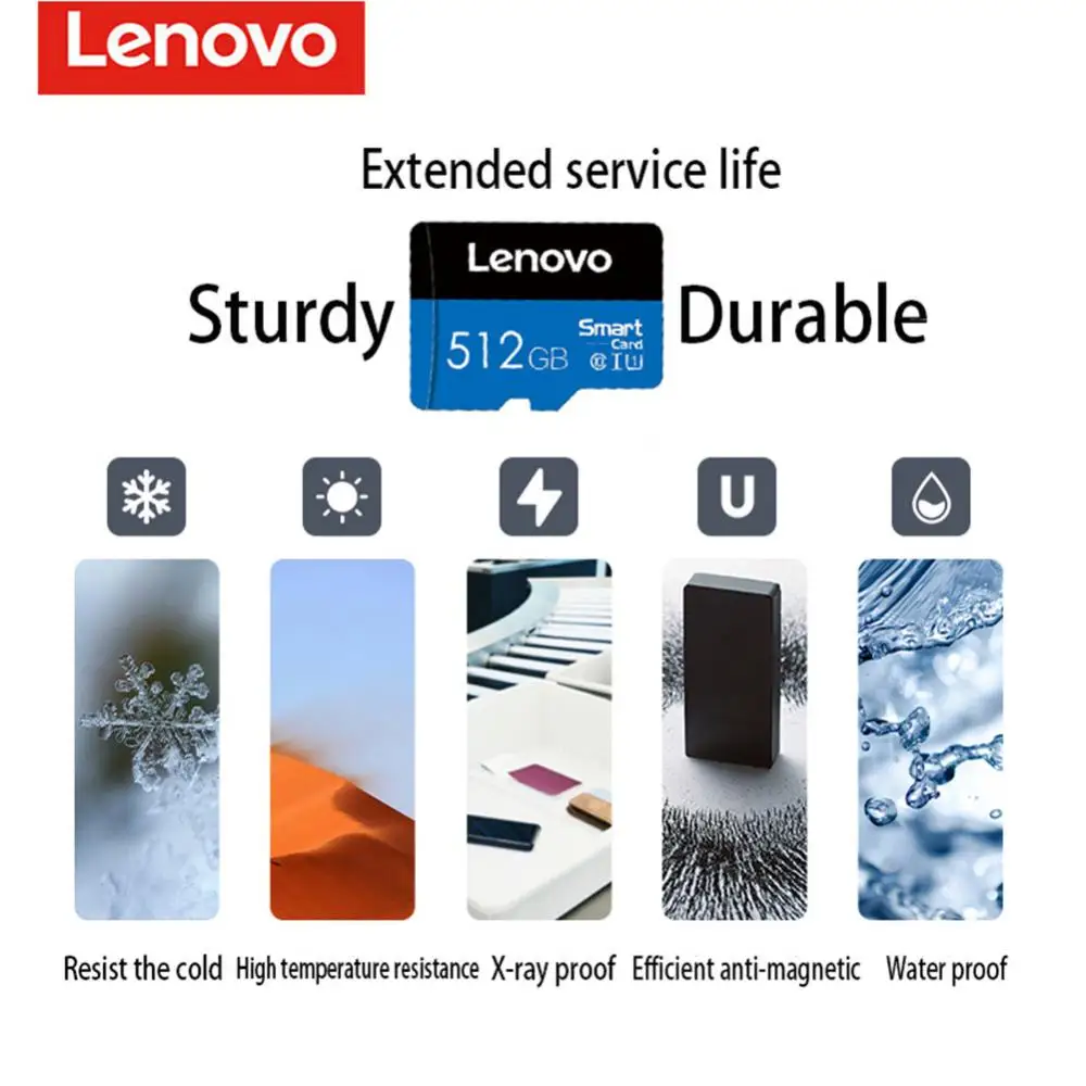 بطاقة ذاكرة Lenovo Ultra SD 16GB 32GB 64GB GB SD/TF بطاقة فلاش بطاقة الذاكرة 8GB بطاقة SD TF صغيرة سريعة السرعة لكاميرا الهاتف