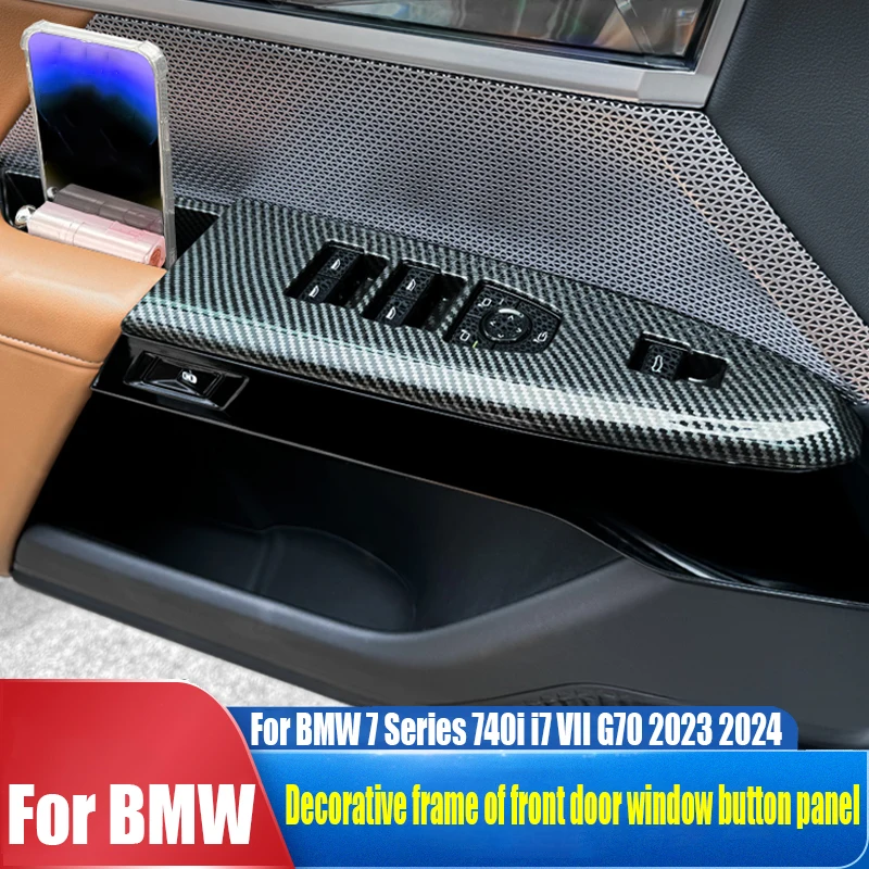 

For BMW 7 Series 740i i7 VII G70 2023 2024 front door window button panel decorative frame automotive interior supplies
