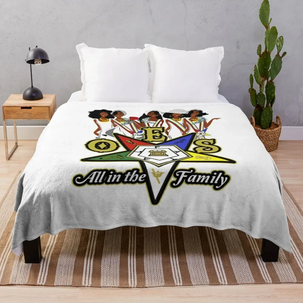 

OES Order Of The Eastern Star Logo Sistars All In The Family Freemason Throw Blanket Soft Beds Soft Plaid Blankets