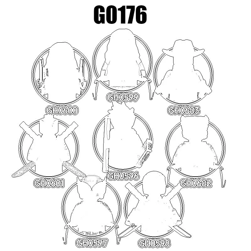 

Фигурки-конструкторы G0176 GH0596 GH0597 GH0598 GH0599 GH0600 GH0601 GH0602 GH0603, 1 шт.