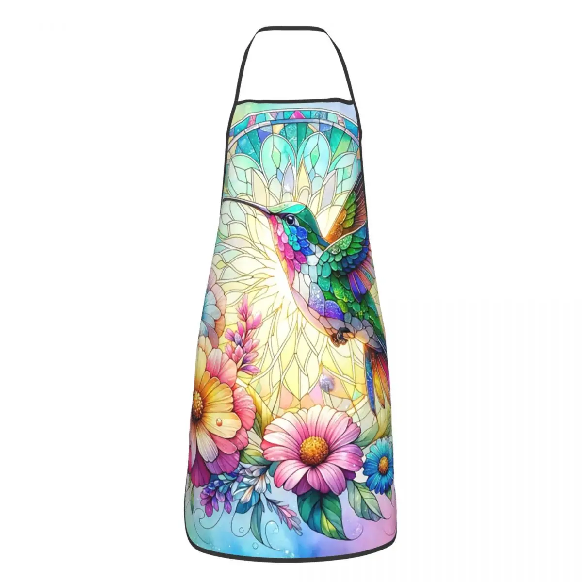 Custom Funny Hummingbird And Flowers Bib Apron Men Women Unisex Kitchen Chef Tablier Cuisine for Cooking Baking Painting