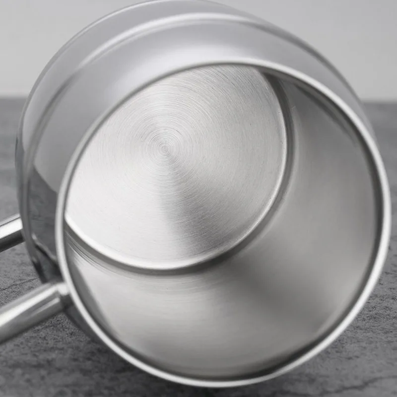 كوب بيرة مزدوج الجدار من الفولاذ المقاوم للصدأ مع كوب معزول بمقبض للقهوة والحليب والشاي والأطفال والمشروبات الباردة والساخنة للاستخدام المنزلي والمطعم