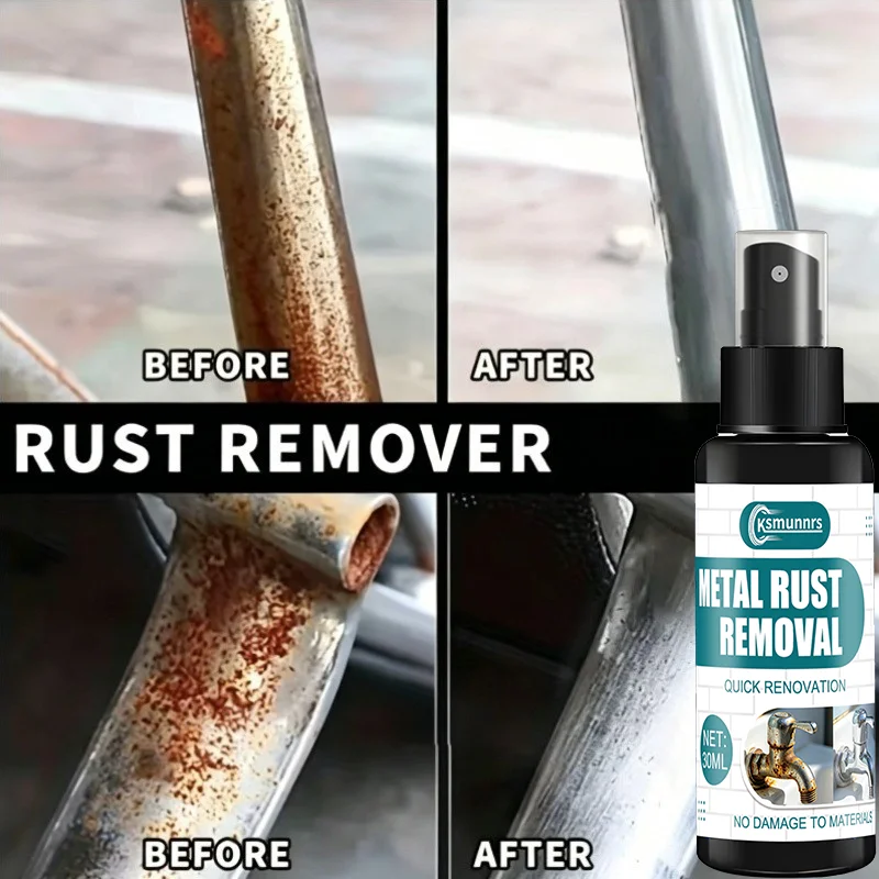 Powerful Fast Metal Rust Removal and Protection Spray - Strongly penetrates and dissolves rust, polishes to a like-new shine, pe