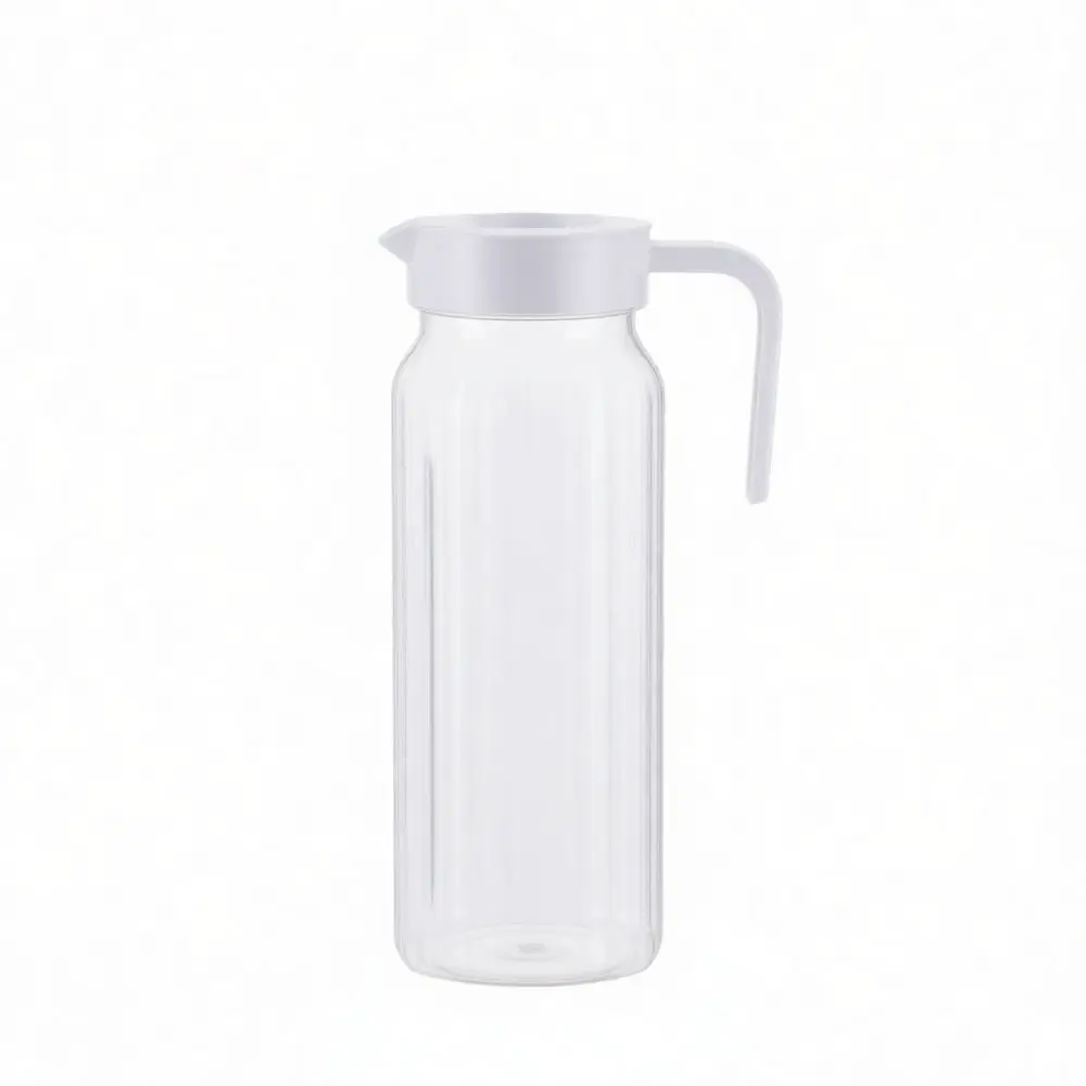 Clear Striped Water Jug BPA Free Pc Plastic Cold Drink Carafe Minimalist Home Kitchenware Fruit Juice Storage Bottle
