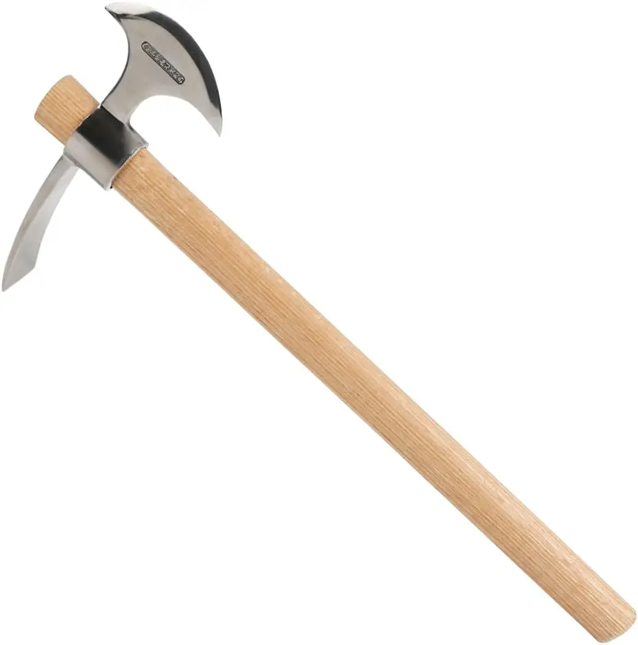 

2-in-1 Garden Pickaxe Weeding Mattock Tool, Stainless Steel Blade for Outdoor Camping Wood Splitting Digging Planting