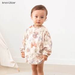 INSUALR Baby Bibs Children Feeding Smock Toddler Waterproof Reverse Dressing Bibs Baby Saliva Towel Baby Stuff Danish Style