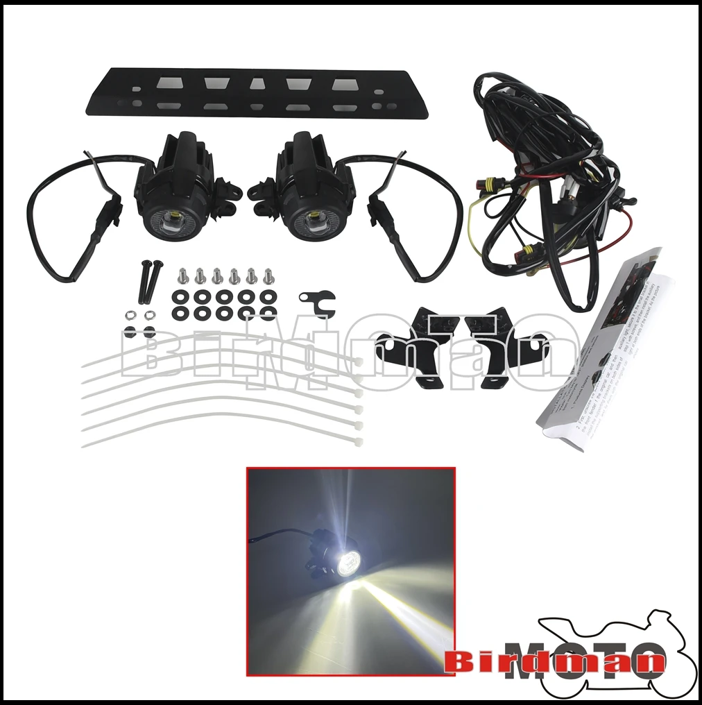 Motorcycle E9 E-Mark LED Auxiliary light bar Fog White Lights Holder Support Bracket Mounting Kit For BMW F750GS F850GS 19-2023