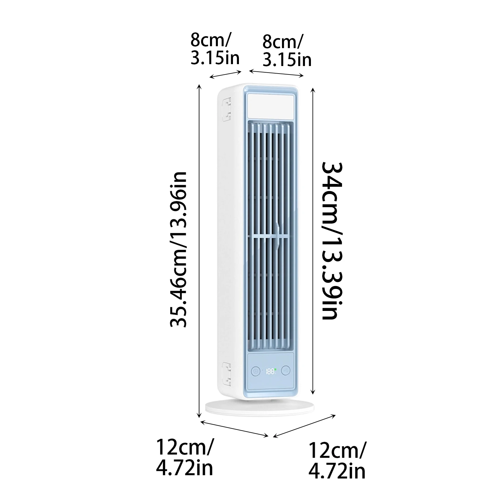 Rechargeable Desktop Tower Fan for Home Office Mini Quiet Bladeless Desk Fan Summer Cooling Air Conditioner Fan