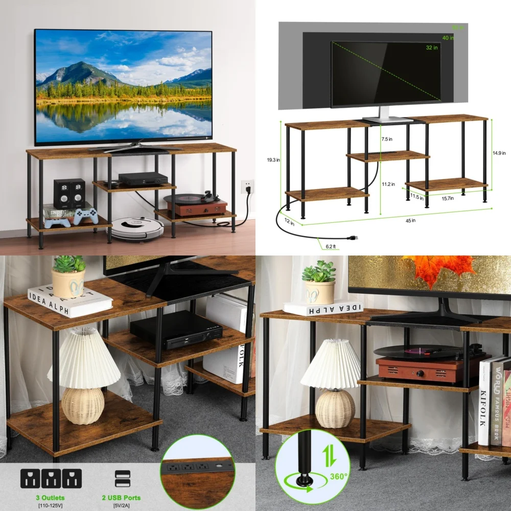 

Подставки для телевизора 3-х уровневая подставка для телевизора с розеткой для развлечений в спальне 50 дюймов