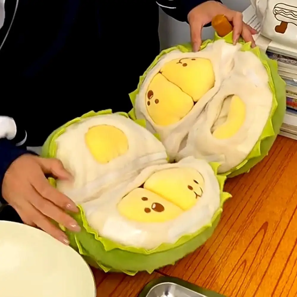 New Durian Fruit Shape Plush Toy 25cm Soft Stuffed Toy Detachable Decompression Toy Gifts for Children