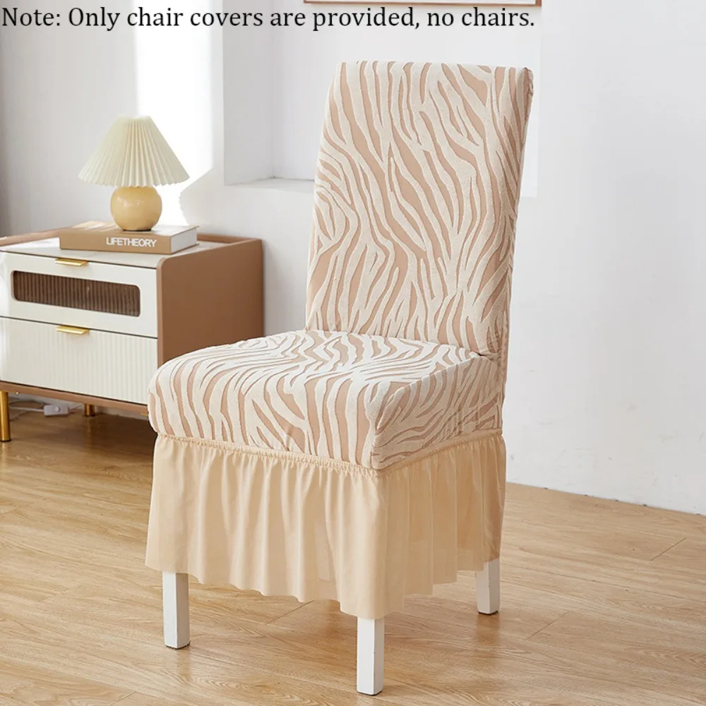 

Эластичный чехол для стула с юбкой, пылезащитный, утолщенный, для гостиной, полностью закрывающий, с волнообразным узором, износостойкий чехол для сиденья