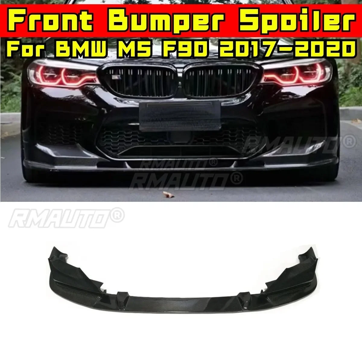 Real Carbon Fiber For BMW M5 F90 Car Front Bumper Lip Splitter Bumper Guard Body Kit For BMW M5 F90 2017-2020 Car Accessories