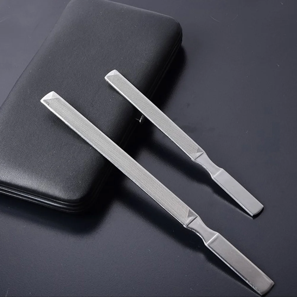 2個入りアートツールキット ステンレス製ネイルファイル 指の爪やすり プロ用マニキュアセット 家庭用サロン用 サファイアファイル