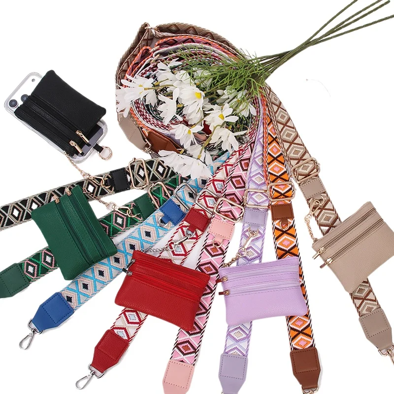 

Hot Selling New Phone Lanyard with Zipper Pocket and Storage Bag Adjustable Wide Nylon Straps Can Replace Handbags and Wallets