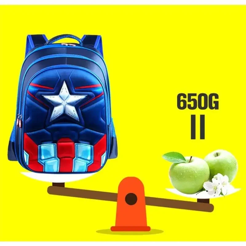 Primary school student cartoon schoolbag boy backpack kindergarten 3D three-dimensional hard shell Captain America backpack