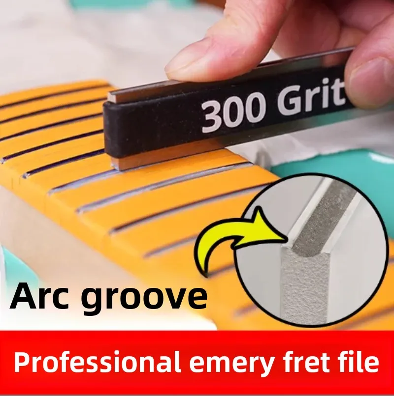 Arc groove guitar fret wire diamond sand file folk electric wood classical guitar fret line replacement grindileveling file tool