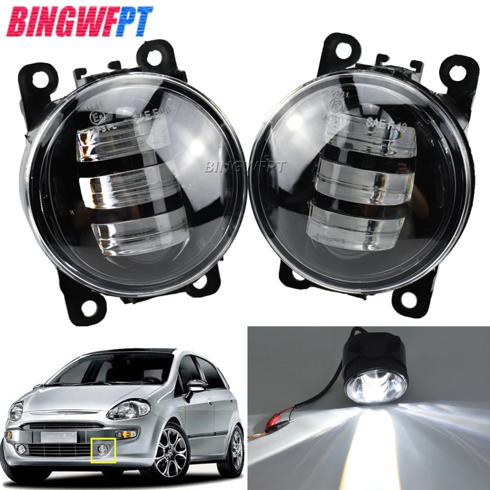 90MM Fog Lamp Car Styling LED Halogen Fog Lights Fog Lamps 12V H11 For Fiat Punto Evo 2009 2010 2011 2012 For Panda 2012 - 2013