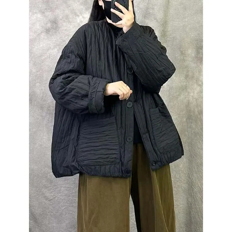 2026 Cotton jacket Autumn Spring Winter Cotton Padded oversized outerwears women casual loose jacket Coat