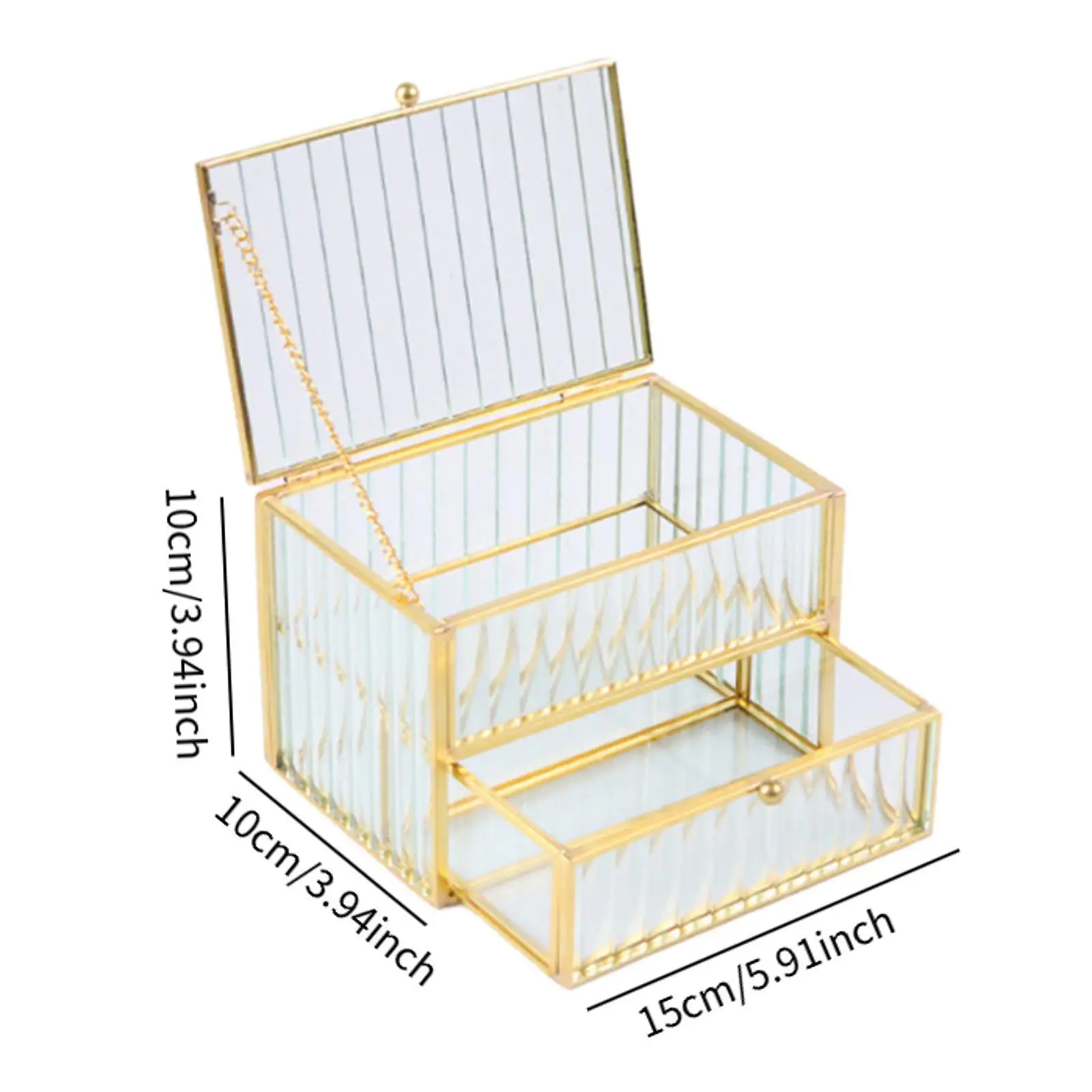 Jewelry Box 2 Tier Container Clear Trinket Box for Tabletop Dresser Bracelet