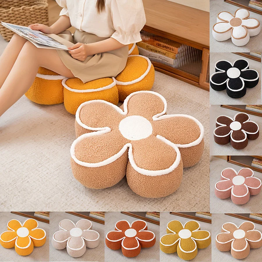 

Flower Pillows Soft Flower Shaped Floor Cushion for Living Room Bedroom Sofa Couch Winter Warm Decoration,idea for home